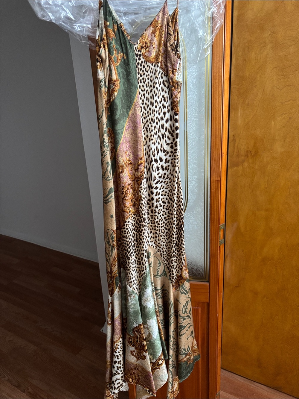 Roberto Cavalli Vintage Rare A/W 2005 Baroque Animal Print Silk Midi Dress Gown - Picture 11 of 16